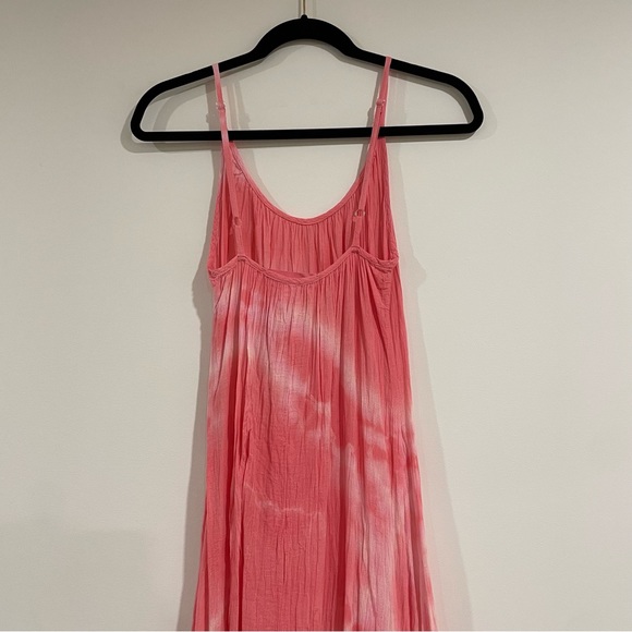 Love Tanjane pink and white tie dye 100% cotton maxi dress size small ruffle hem - Picture 4 of 5